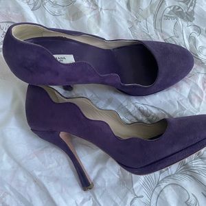 PRADA purple suede heels